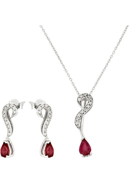 0.15 Ct Pırlantalı Yakut Set