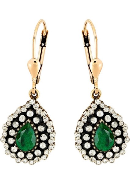 2,42 Ct Zümrüt Elmas Küpe