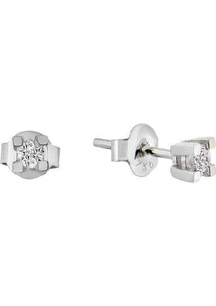 0,17 Ct Pırlanta Tektaş Küpe