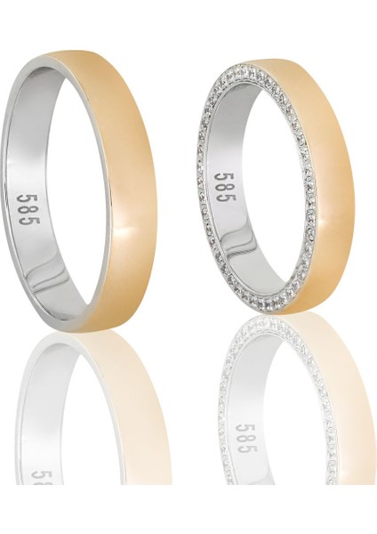 Altın Çift Alyans T045075-T045076