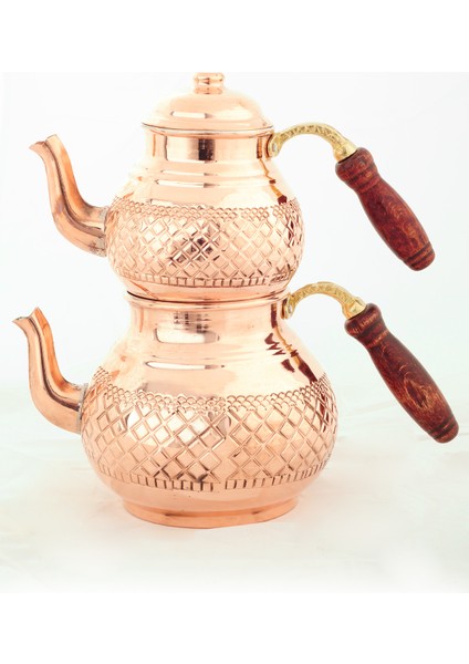 Bakır Osmanlı Ocaklı Çaydanlık Takımı