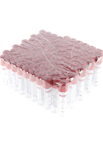 Kırmızı Kapaklı Vakumlu Boş Kan Alma Tüpü 10 ml