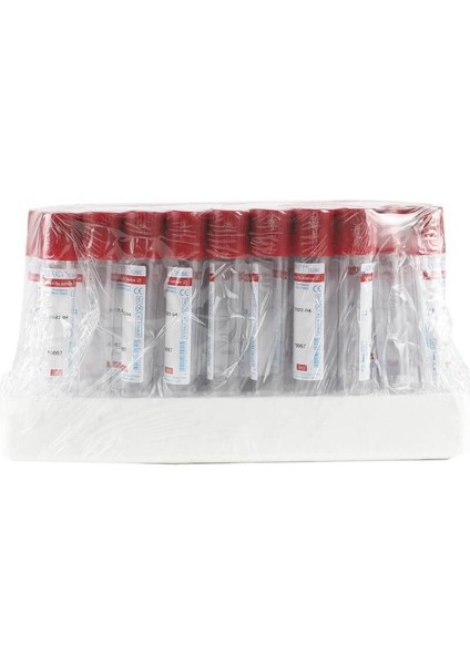 Kırmızı Kapaklı Vakumlu Boş Kan Alma Tüpü 10 ml