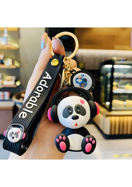 Kulaklıklı Panda Anahtarlık ve Çanta Aksesuarı modelleri