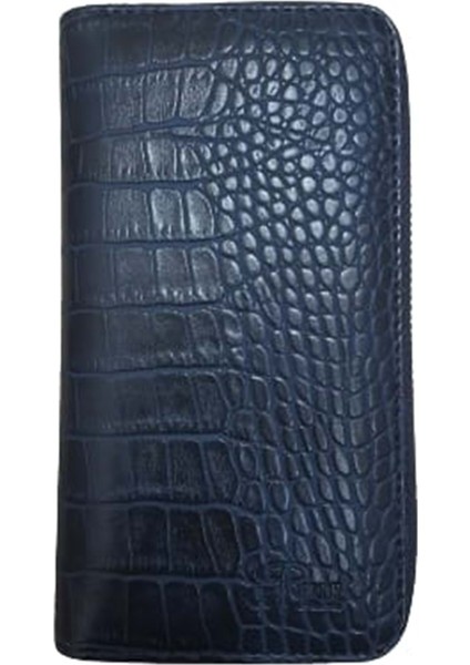 Kadın Fermuarlı Deri Cüzdan. 101 - 101 - Lacivert - Standart