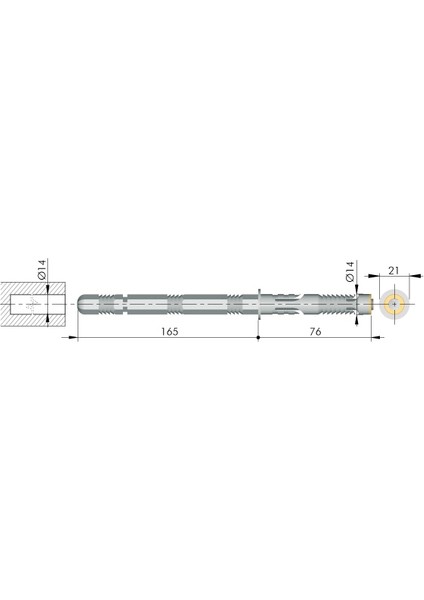 1 ADET ITALIANA FERRAMENTA-SHELF GİZLİ RAF TUTUCU Ø14X165MM