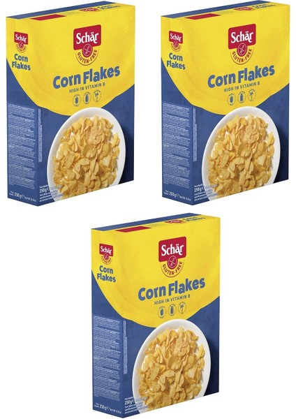 Corn Flakes Glutensiz Sade Mısır Gevreği 250 gr x 3