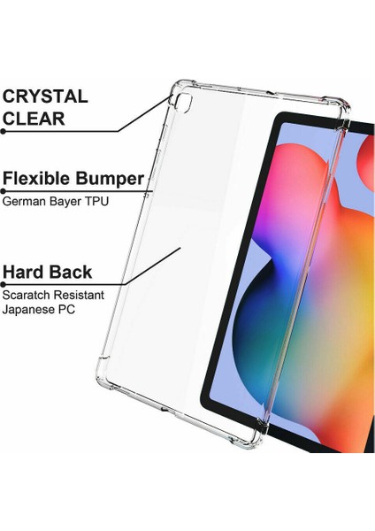 Samsung Galaxy Tab A T515 Silikon Kılıf Antişok Şeffaf Tampon Darbeye Dayanıklı 10.1 Inç modelleri