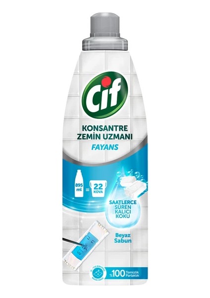 Konsantre Zemin Uzmanı Fayans 895 ml Beyaz Sabun