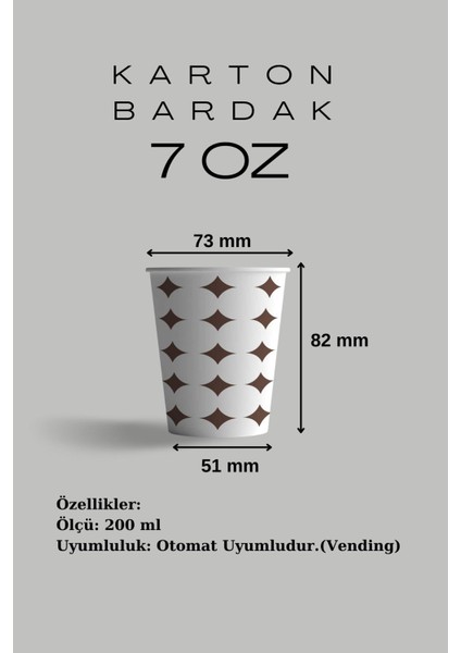 Karton Bardak 7 Oz 3000'LI