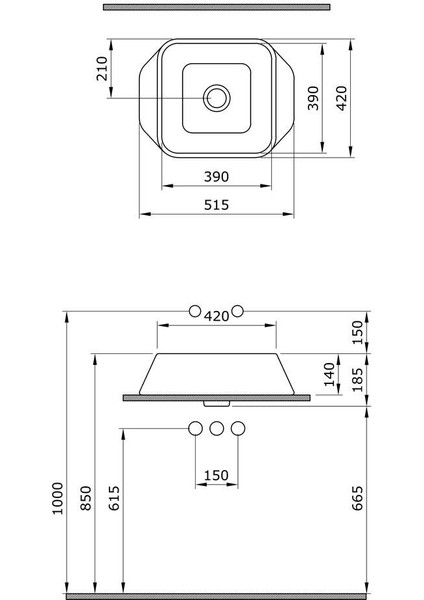 Bocchi Firenze Çanak Lavabo Mat Siyah 1005-004-0125