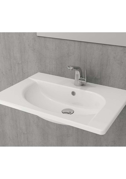 Bocchi Taormina Arch Etajerli Lavabo, 65 Cm, Parlak Beyaz 1009-001-0126 fiyatları