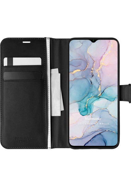 General Mobile Gm 22 Kılıf Delux Leather Wallet Siyah