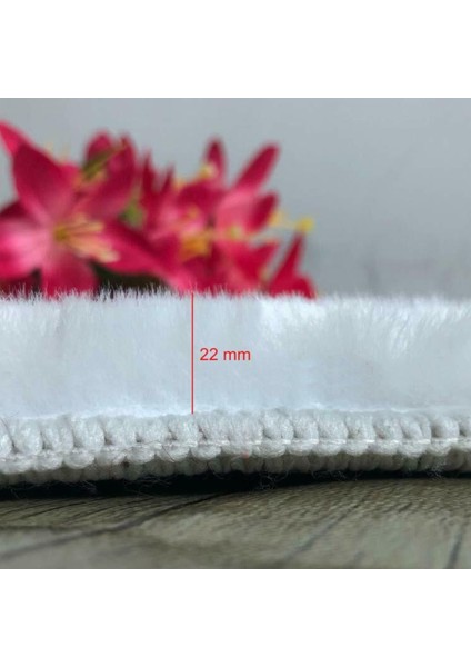 Rex Tavşanı Dekoratif Post Peluş Halı Beyaz (Tüy Yüksekliği 22 Mm) modelleri