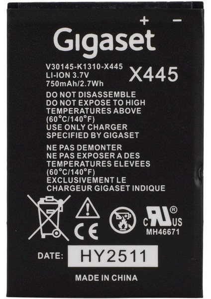 Gigaset X445 Batarya SL400 SL450 SL450 Go SL780