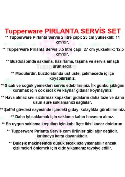 Pırlanta Servis 2'Li Saklama Kabı 2lt-3.5lt Hsgl fiyatları