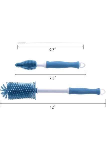 Silikon Şişe Temizleme Fırçası 3'lü Set (Yurt Dışından)