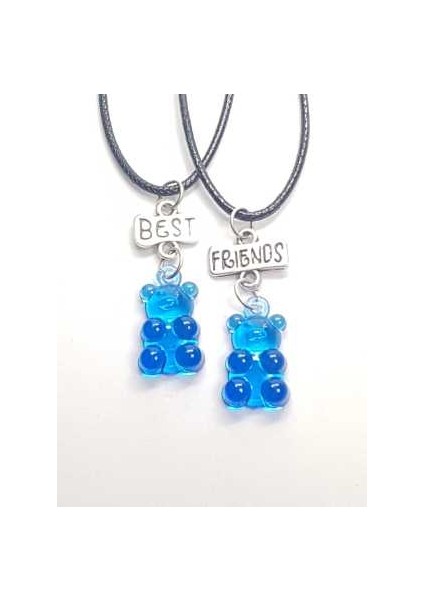 Jelibon Ayıcıklar Arkadaşlık Bff Best Friends Kolyesi Model 16. Çocuk Genç Kolye.