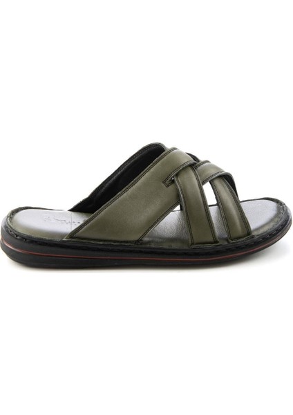 Haki Leather Erkek Terlik E048040123
