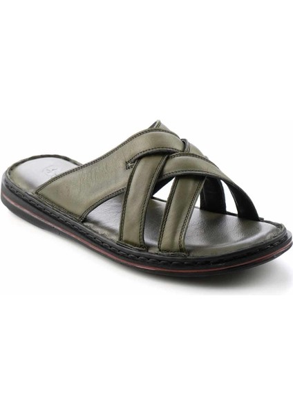 Haki Leather Erkek Terlik E048040123