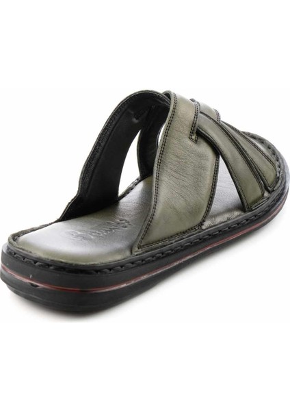 Haki Leather Erkek Terlik E048040123