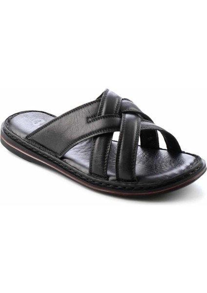 Siyah Leather Erkek Terlik E048040123