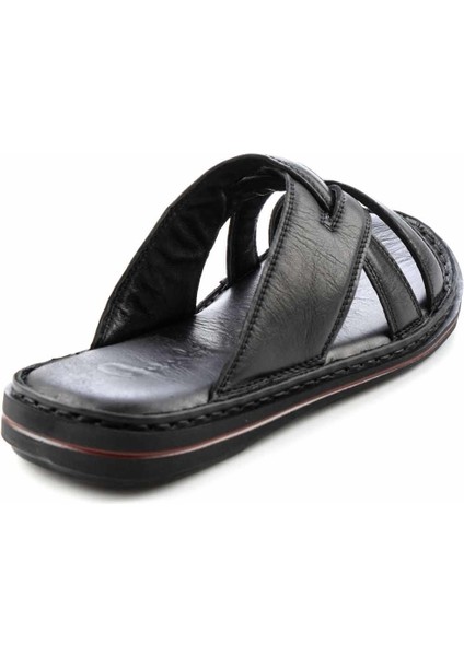 Siyah Leather Erkek Terlik E048040123