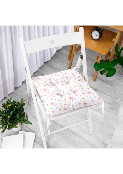 Pembe Kuzucuk Özel Tasarım Dijital Baskılı Modern Pofidik Sandalye Minderi fiyatları