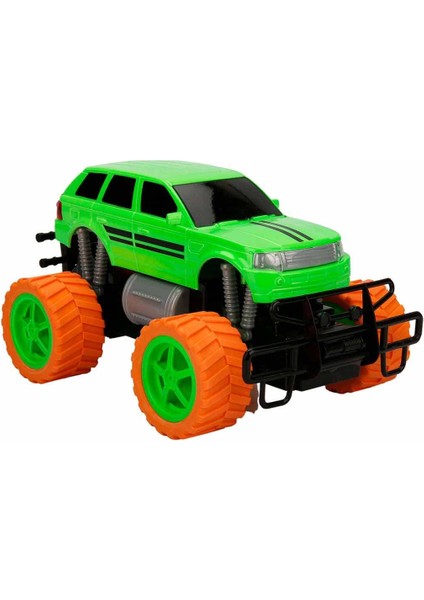 1:18 Uzaktan Kumandalı Neon Jumbo Weels USB Şarjlı Araba 26 Cm. - Yeşil Jeep