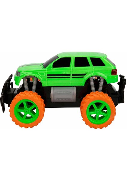 1:18 Uzaktan Kumandalı Neon Jumbo Weels USB Şarjlı Araba 26 Cm. - Yeşil Jeep