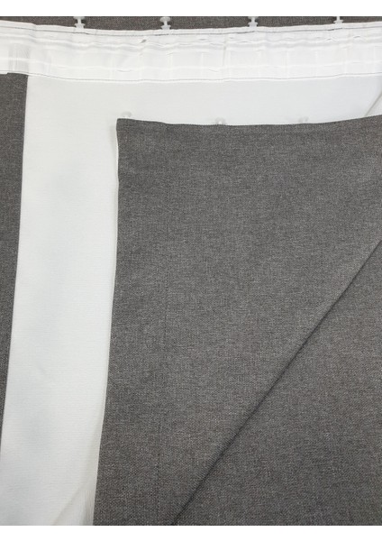 Lüks Gri Blackout Keten Karartma Pilesiz Fon Perde En 225. Boy 265. modelleri