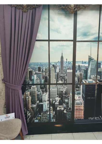 Lüks Mor Blackout Keten Karartma Pilesiz Fon Perde En 225. Boy 265. fırsatları