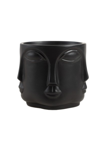 Dekoratif Polyester Adler Çok Yüzlü Büyük Saksı (16X13CM)