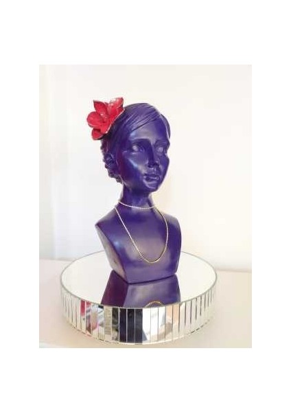 Dekoratif Polyester Çiçekli Kadın Heykeli Takı Standı (37X20CM)