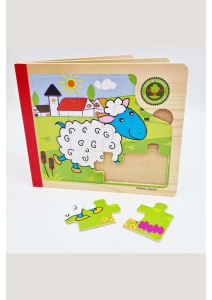 Modapratik Ahşap Kitap Puzzle 6 Puzzle - 17X14CM - 11 Parça fiyatları
