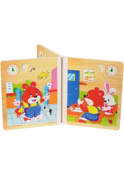 Modapratik Ahşap Kitap Puzzle 6 Puzzle - 17X14CM - 11 Parça indirimleri
