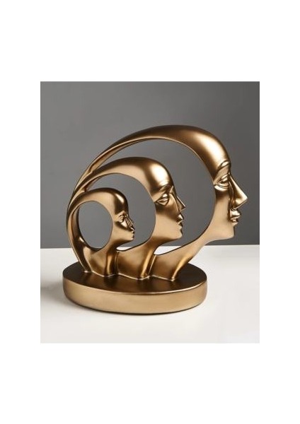 Dekoratif Modern Aile Maske Heykeli (23X22CM)