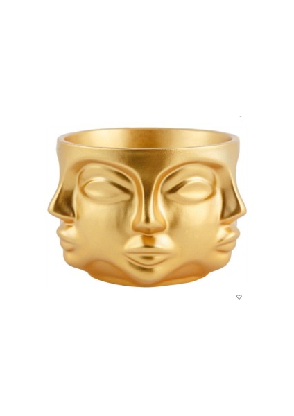 Dekoratif Polyester Çok Yüzlü Saksı (16X12CM)