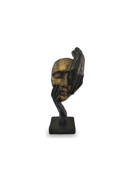 Dekoratif Tekli Maske Heykeli (26X11CM)