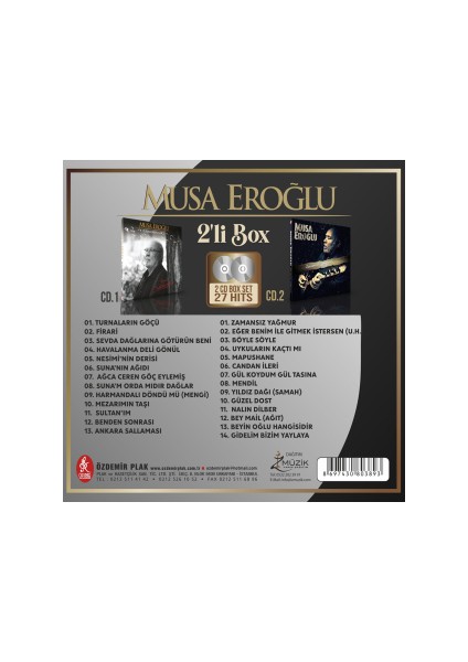 Musa Eroğlu Turnaların Göçü Zamansız Yağmur 2'li Box CD