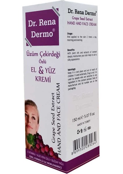 Üzüm Çekirdeği Özlü El Ve Yüz Kremi 150 Ml