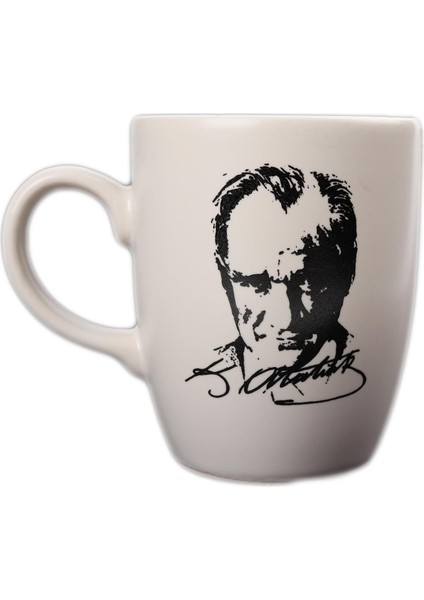 Beyaz Atatürk Portre Imza Kupa