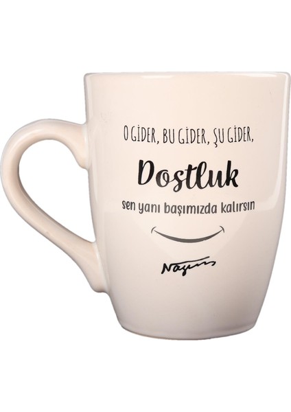 Beyaz Dostluk Tasarım Kupa
