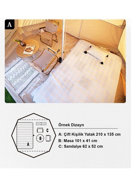 Brighten 6.4 Lüks Piramit Pamuk Glamping Çadırı