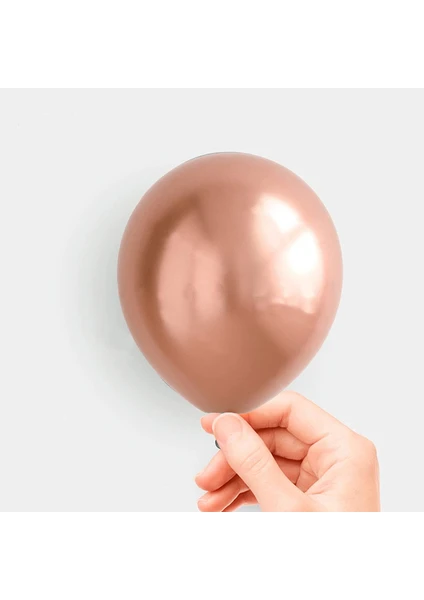 Patladı Gitti 5 Inç Krom Rose Gold Mini Balon 10 Adet