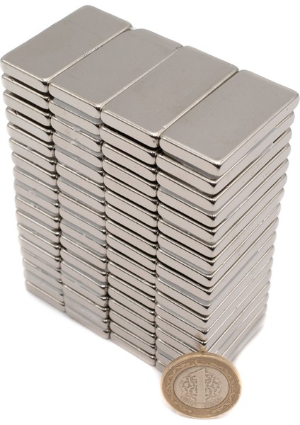 Magneteksan 40x20x5 mm Neodyum Mıknatıs - Dikdörtgen Mıknatıs