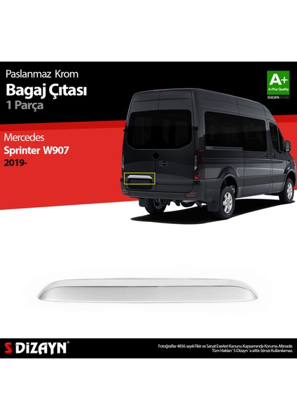 Mercedes Sprinter W907 Krom Bagaj Çıtası 2018 Üzeri