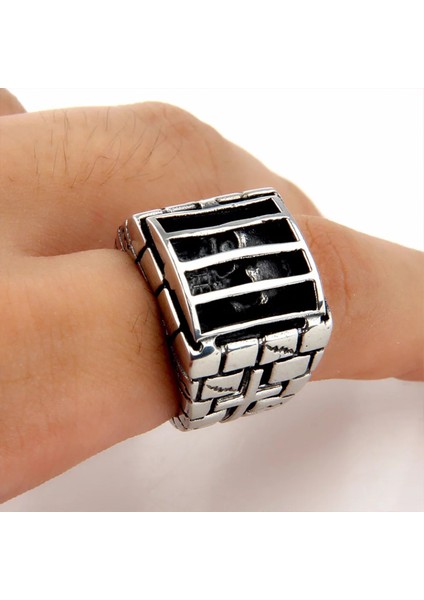 TS001573 Force (Güç) - 316L Cezaevi Kafatası Ölçü: 8.5 Paslanmaz Çelik H.ürün Erkek Yüzük modelleri