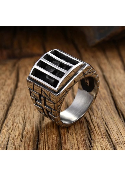 TS001573 Force (Güç) - 316L Cezaevi Kafatası Ölçü: 8.5 Paslanmaz Çelik H.ürün Erkek Yüzük