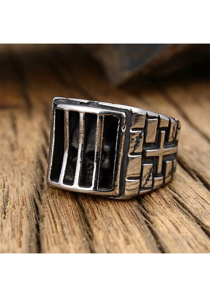 TS001573 Force (Güç) - 316L Cezaevi Kafatası Ölçü: 8.5 Paslanmaz Çelik H.ürün Erkek Yüzük fiyatları